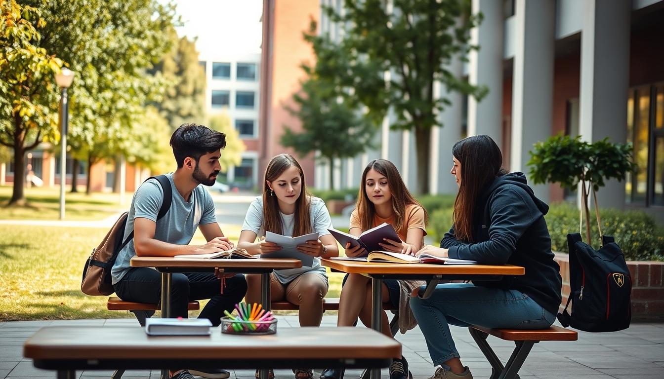 Structured study materials and learning resources on a desk